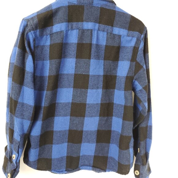 Design in Italy Luxury Boys Blue/Black Plaid Long Slv Button Up Sz 4-5T - Picture 11 of 11